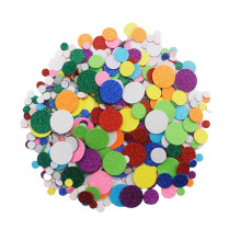 Foam Stickers Round Glitter Arts and Crafts 160 pcs