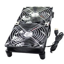 USB Computer Fans Double 120mm 5V USB Fans, 45CFM Big Fan Cooling Fan for Router Modem Receiver