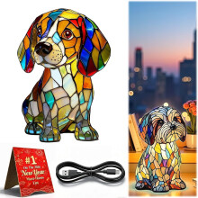 Lampada Rainbow Pup 3D Retro Resina Cane Luce Notturna USB LED