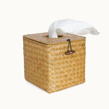 Boîte à mouchoirs tissée carrée noire
