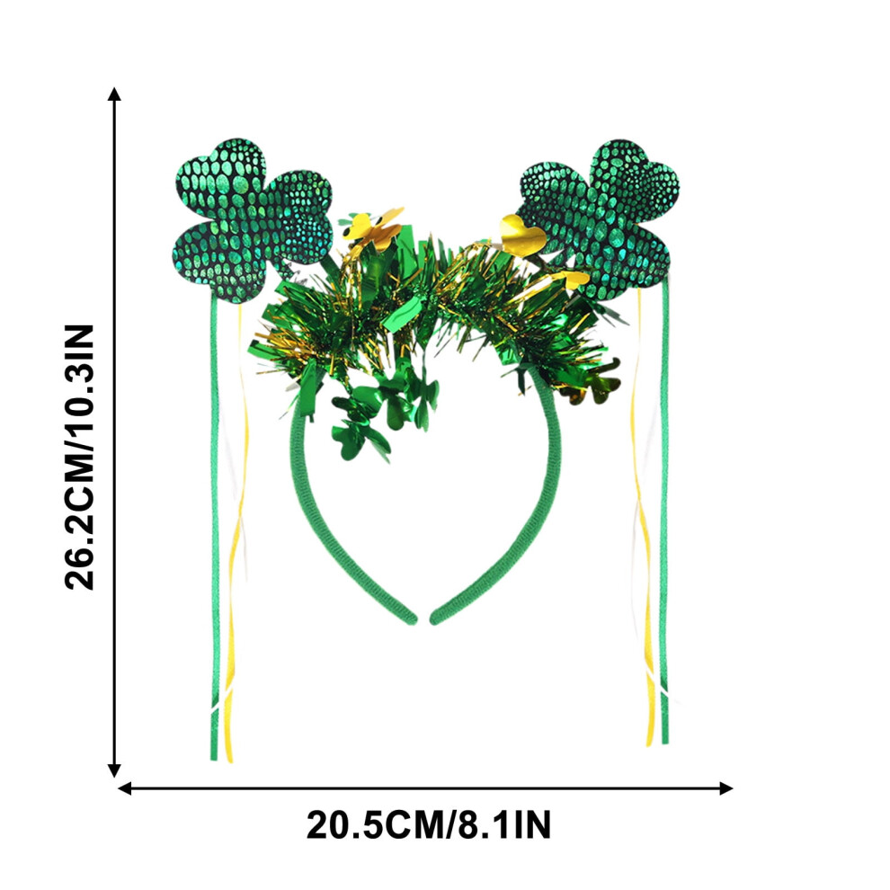 St. Patrick's Day shamrock headband green glitter ribbon