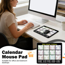 2026 Calendar Mouse Pad,Portable Size|Waterproof, Non-Slip, Smooth to use|with Complete 2026 Holiday Markings|Mouse pad for Work, Study, and Gaming