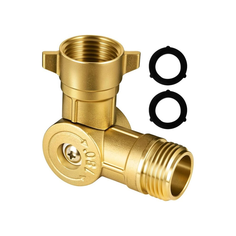 Rv 180-Degree Rotating Brass Hose Elbow Connector, 3/4" Ght Female & 3/4" Ght Male Thread, Rv Drinking Water 6031433325310