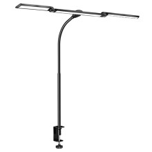 Lampe Architecte à 3 Têtes avec Pince, Flexible, à Col de Cygne, Lampe de Table à Couleur Réglable, Prise EU