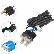 Wiring Harness Kit 12V H4 Negative-Switched LED Headlight/Lamp Bulb Relay Wiring Harness Plug Kit Auto Accessories
