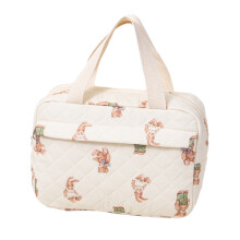 Sac à lunch matelassé à fleurs marron pour femme