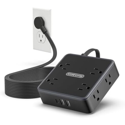 Καλώδιο επέκτασης επίπεδο 25FT8 πρίζες 3USB1080J Surge