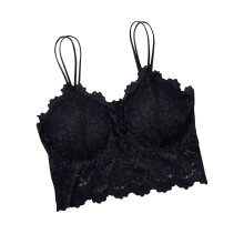 Dame bandeau top sort M med aftagelige indlæg