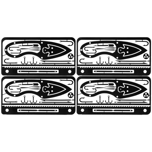 Survival Card Multi-Tool, Edelstahl 304, 4er-Pack