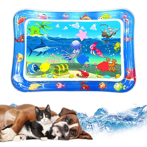 Tapete sensorial para gatos e crianças com estampa de peixes, 66 x 47 cm (26 x 18,5 polegadas).