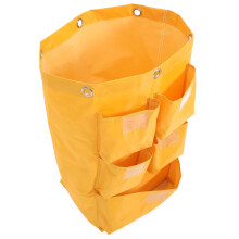 Yellow janitorial cart bag for cleaning supplies, 1 piece