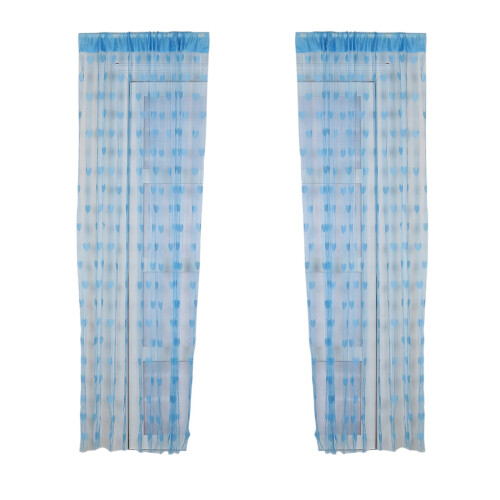 Blackout Curtains Ruffled Design 2 Pieces 39x79 Inch