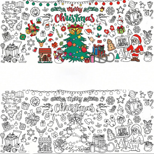 Christmas coloring tablecloth large activity mat 1 pack 1