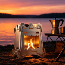Portable Wood Burning Camping Stove Camping Backpacking Stove Folding Wood Stove for Outdoor Hiking Camping Picnic Stove