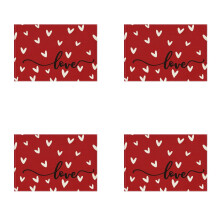 Red Heart Placemats Set of 4, 12 x 17 Inches