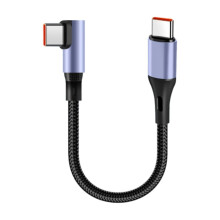 Type C naar Type C kabel met 90 graden connector, 15 cm lang