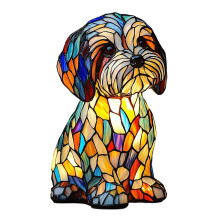 Veilleuse rétro colorée en résine représentant un chien, décoration de table LED