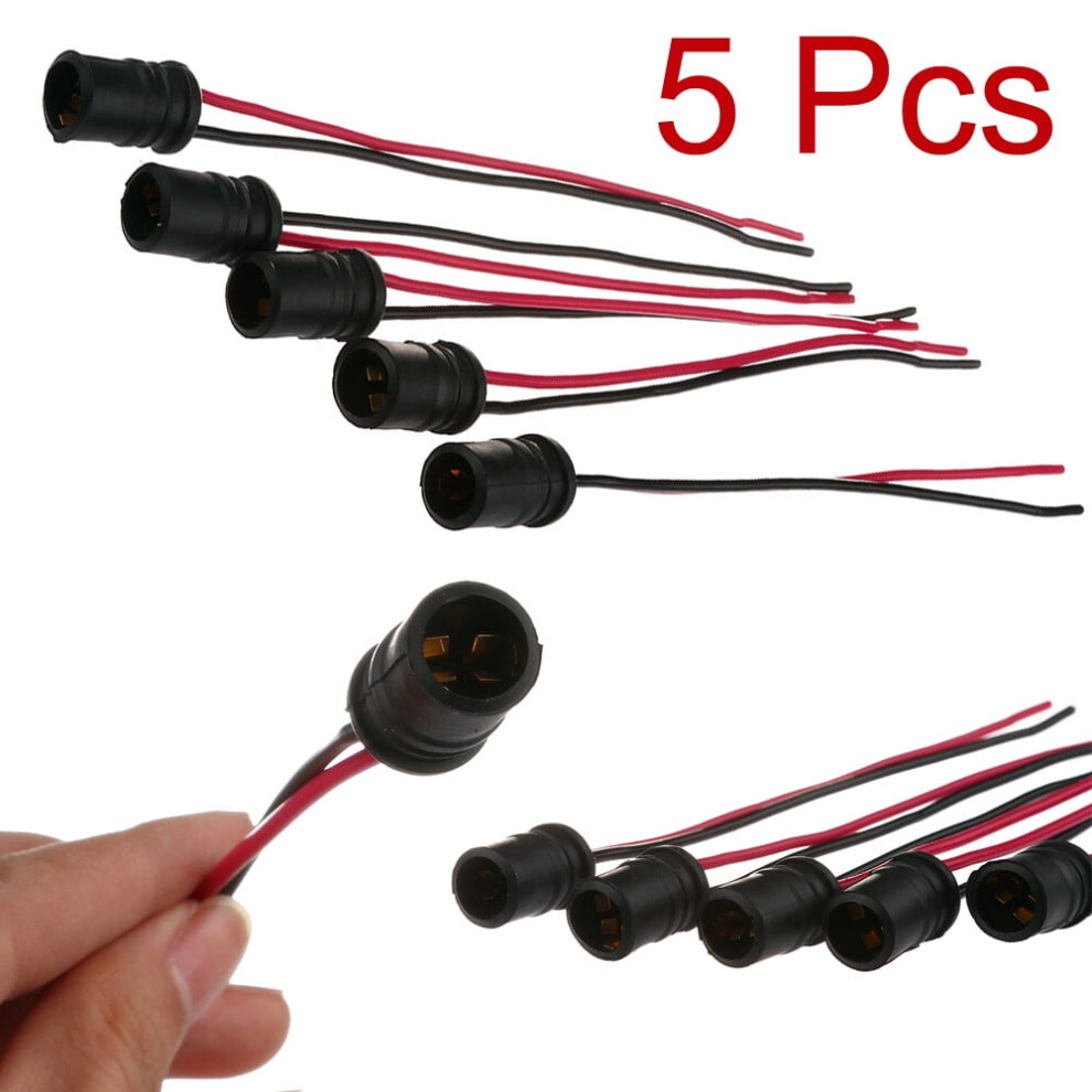 T10 Bulb Socket Harness Universal Wedge Base 5-Pack 962125483864