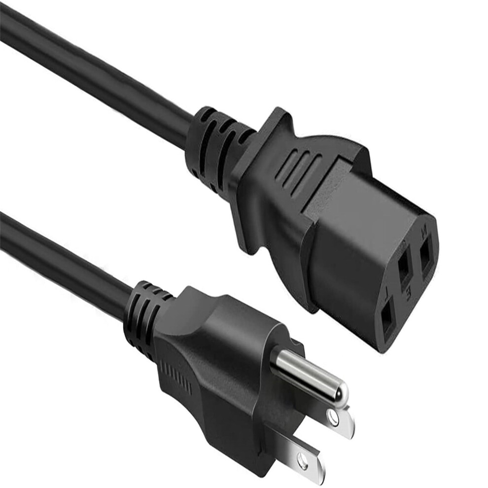 Ac Power Cord 3-Prong 5 Ft 125V For Tv Laptop Black 974856851225