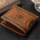 Men's PU Leather Bifold Wallet Dark Brown 2