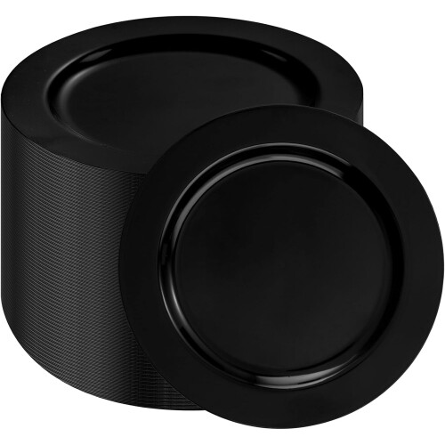 Svarte plasttallerkener 6,25 tommer 100 stk