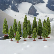 Miniature Trees and Shrubs Figurines 3.9 in Tall 15 pcs