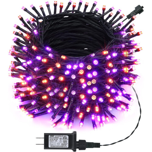 Halloween String Lights Orange Purple 131ft 350 LED