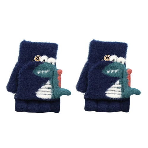 Strickhandschuhe mit Dinosaurier-Motiv, warm