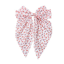Haarschleifen zum Valentinstag für Damen, rotes Herz aus Satin