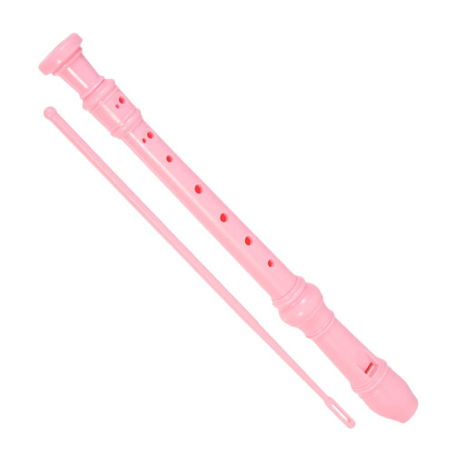 Soprano recorder pink plastic 8-hole 1 set