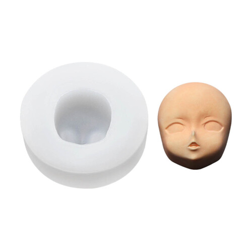 Silikonkakeform med 3D-dukkehode, 1 stk.