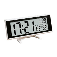 Digitaler Wecker - LCD-Display Desktop-Elektronikuhren mit Hintergrundbeleuchtung, Batteriebetrieben, 12/24-Stunden Datumsanzeige