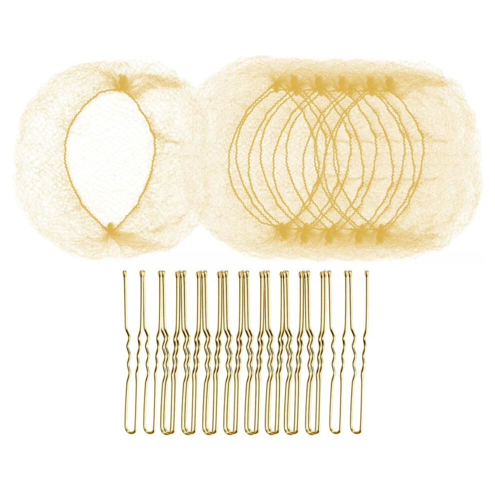 Ballet Bun Hair Net Set Invisible Meshes Hair Net with 50 U Shaped Hair Pins for Women Ballet Bun Sleepings and Wigs