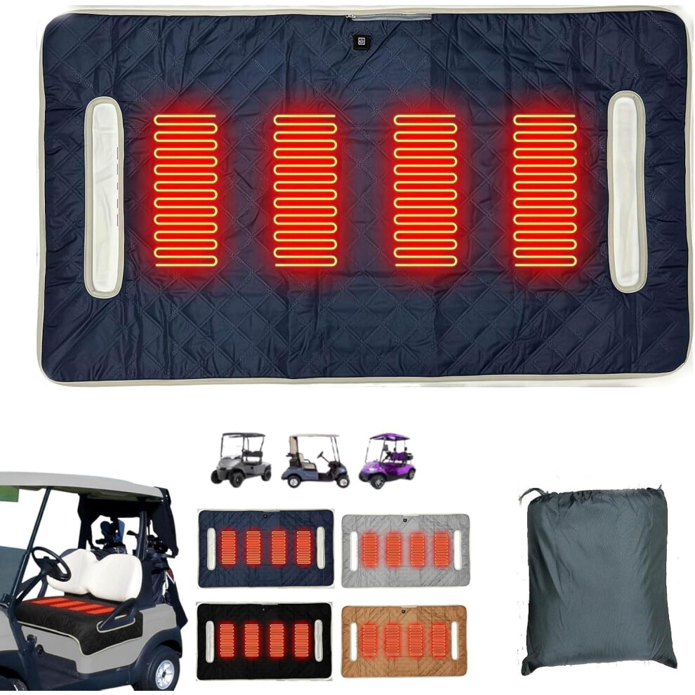 Heated Golf Cart Seat Cover 51X32 Inch 12V 3-Setting 962029830757