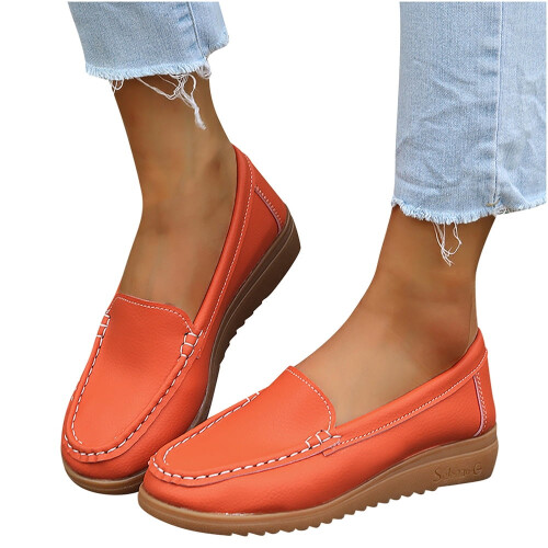 Women's canvas slip-on sneakers orange size 41 2