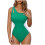 Damesbikini met buikcorrigerend effect, effen kleur, open rug 2