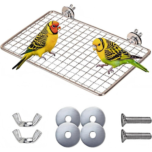 Stainless Steel Bird Perch Corner Shelf Stand
