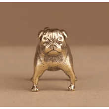 Figurine de bouledogue français en laiton, décoration de bureau (1 pièce)