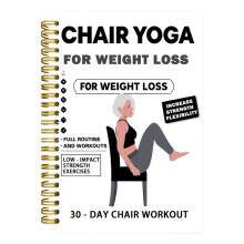 Cuaderno espiral para perder peso con yoga en silla y registro de progreso