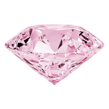Glazen diamantvormige briefgewicht, transparant of gekleurd, 50 mm