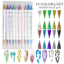 Marqueurs pour nail art Magiart, pointe fine 0,5 mm, lot de 12 couleurs
