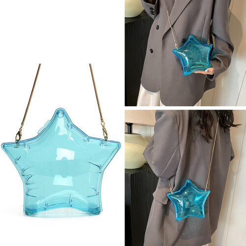 Star-shaped evening bag with metal chain strap PVC 1