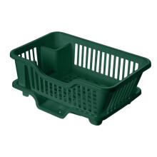 Veľký zosilnený sušiak na umývadlo s úložným boxom, tmavozelený