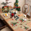 Ensemble de sets de table et chemin de table de Noël en lin imprimé 1