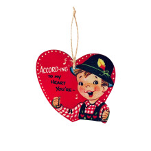 Ornement en bois en forme de cœur, pendentif vintage suspendu, 1 pièce