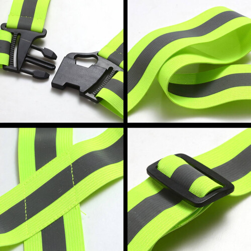 Reflective Running Vest Orange Adjustable Safety Vest 1