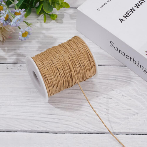 Cordon en coton ciré Burlywood 1 mm 100 yards