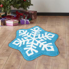 Weihnachtlicher Badezimmerteppich mit Schneeflockenmuster, 20 x 32 Zoll