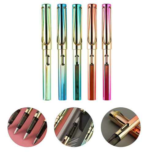 Calligraphy Pen Colored Fountain Pen Set 5 pcs 2