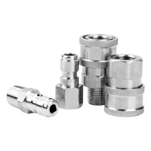 Adaptadores de conexión rápida de acero inoxidable, juego de 4 piezas